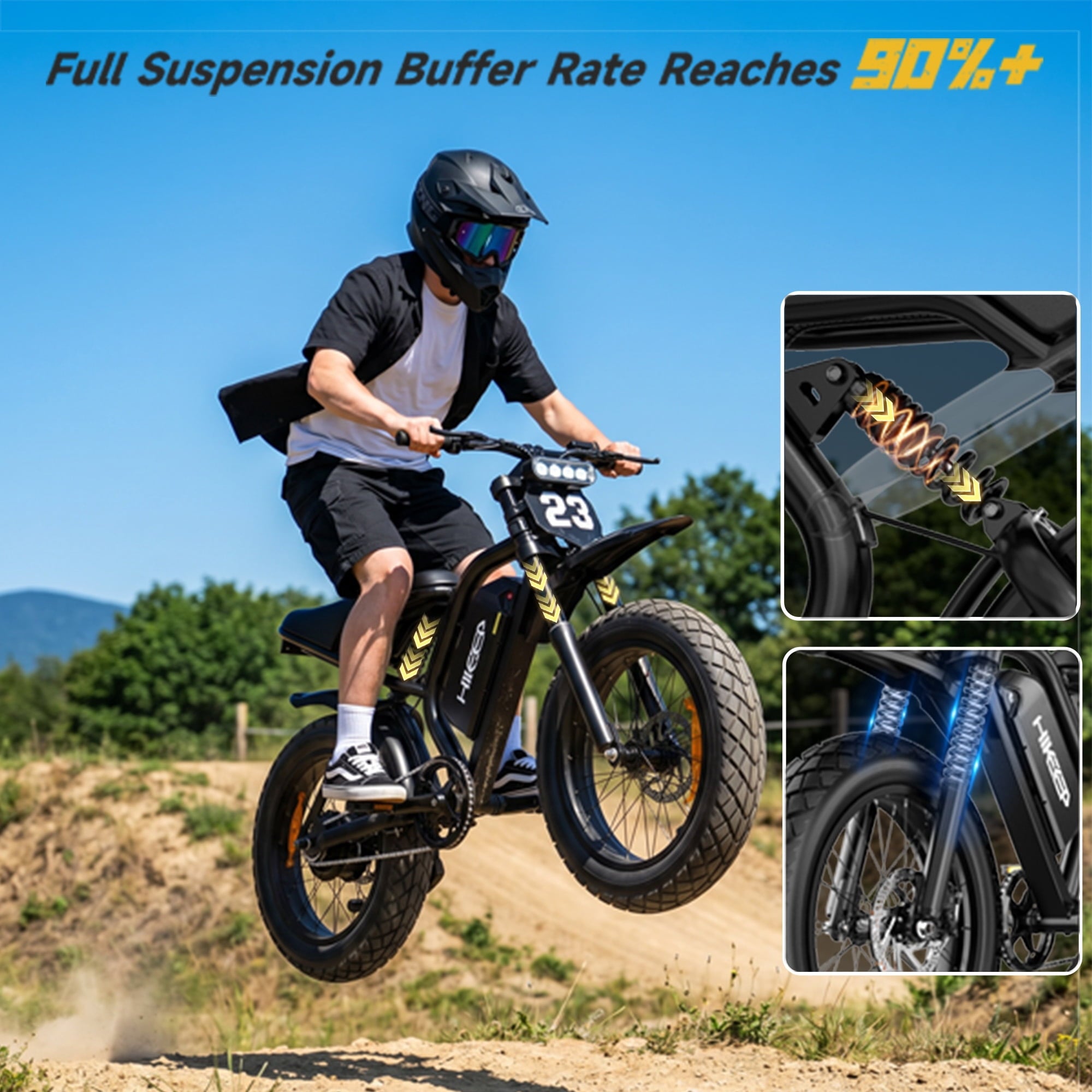 20 Fat Tire Electric Bike for Adults, 750W 1500W Peak Motor Dirt Bike, 48V 17.5Ah E-Bike, Full Suspension, Max 32MPH, UL 2849 Electric Bikes