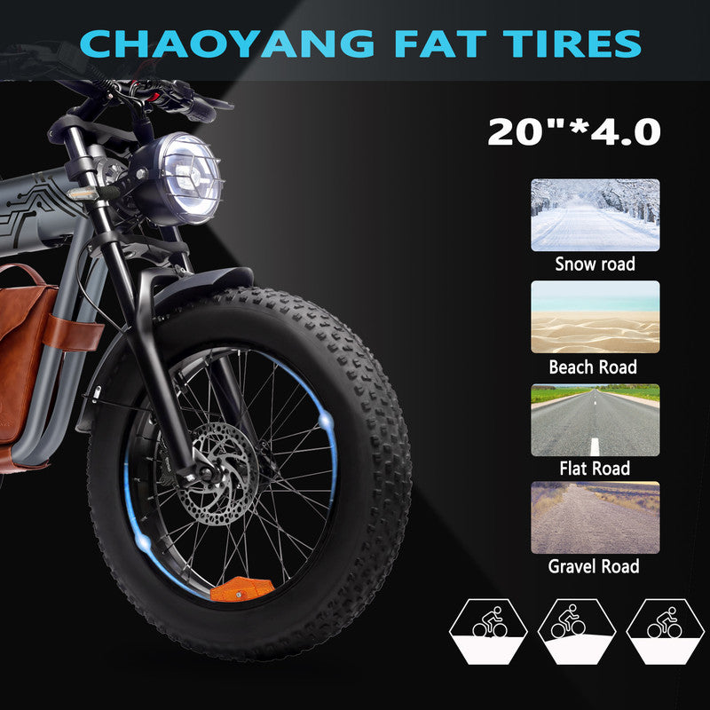 Smartravel Rocket ST201F 1200W Motor Electric Bike, 20*4 All Terrain Fat Tires,48V20AH Battery,Shimano 7-Speed, Full Suspension, Up to 32MPH UL2849 Electric Bikes