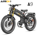ANIIOKI A9 Pro Max 60V 80Ah All-Terrain Electric Bike for Adult, 245 Miles Long Range, 6000W Dual Motor,47mph,UL2849,CBS & Dual Front Disc Brakes, Smart Media System, New Charger Technology, Black Electric Bikes