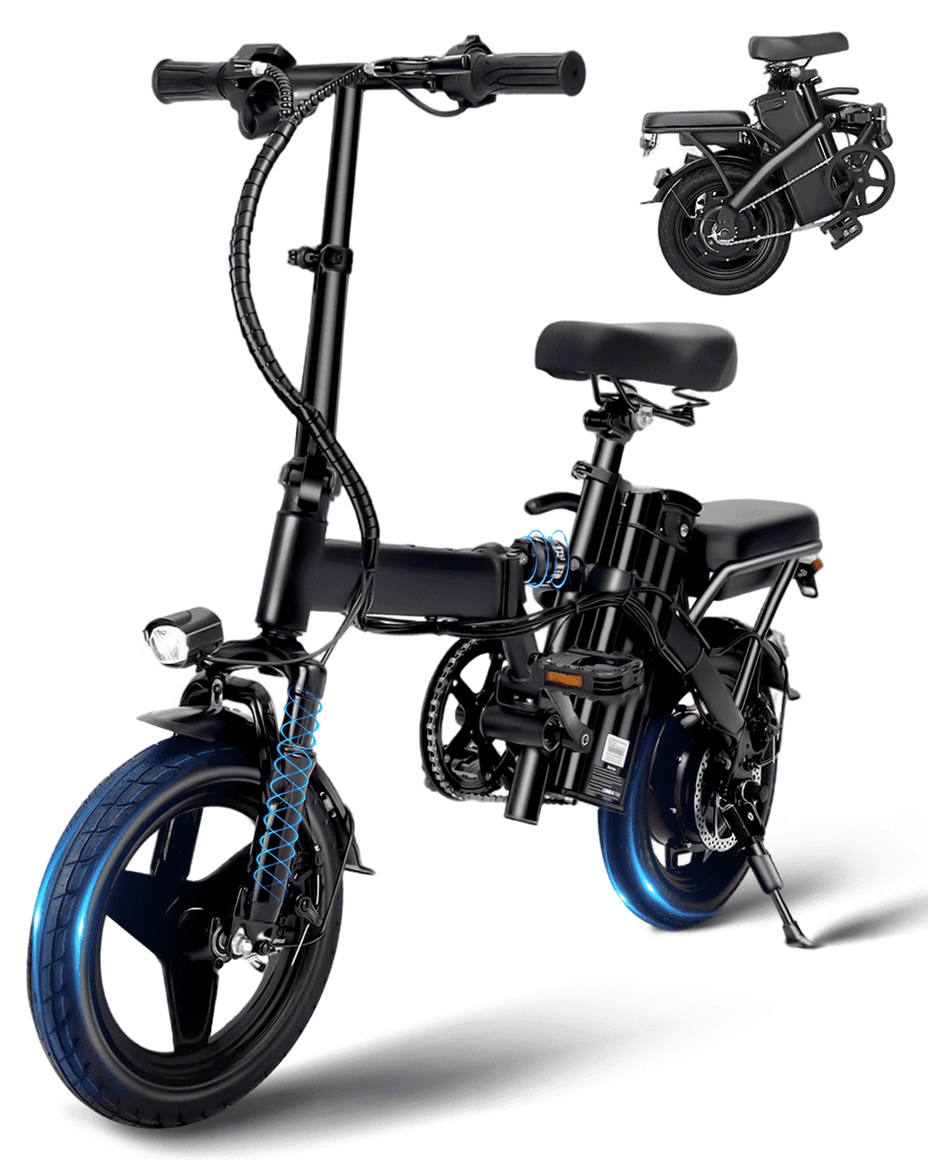 APYEAR 14 Folding Electric Bike 20 Miles, 500W Peak Electric Bicycle for Adults,  Ebike Speed of 15MPH, Suitable for Commuting? UL 2849 Electric Bikes
