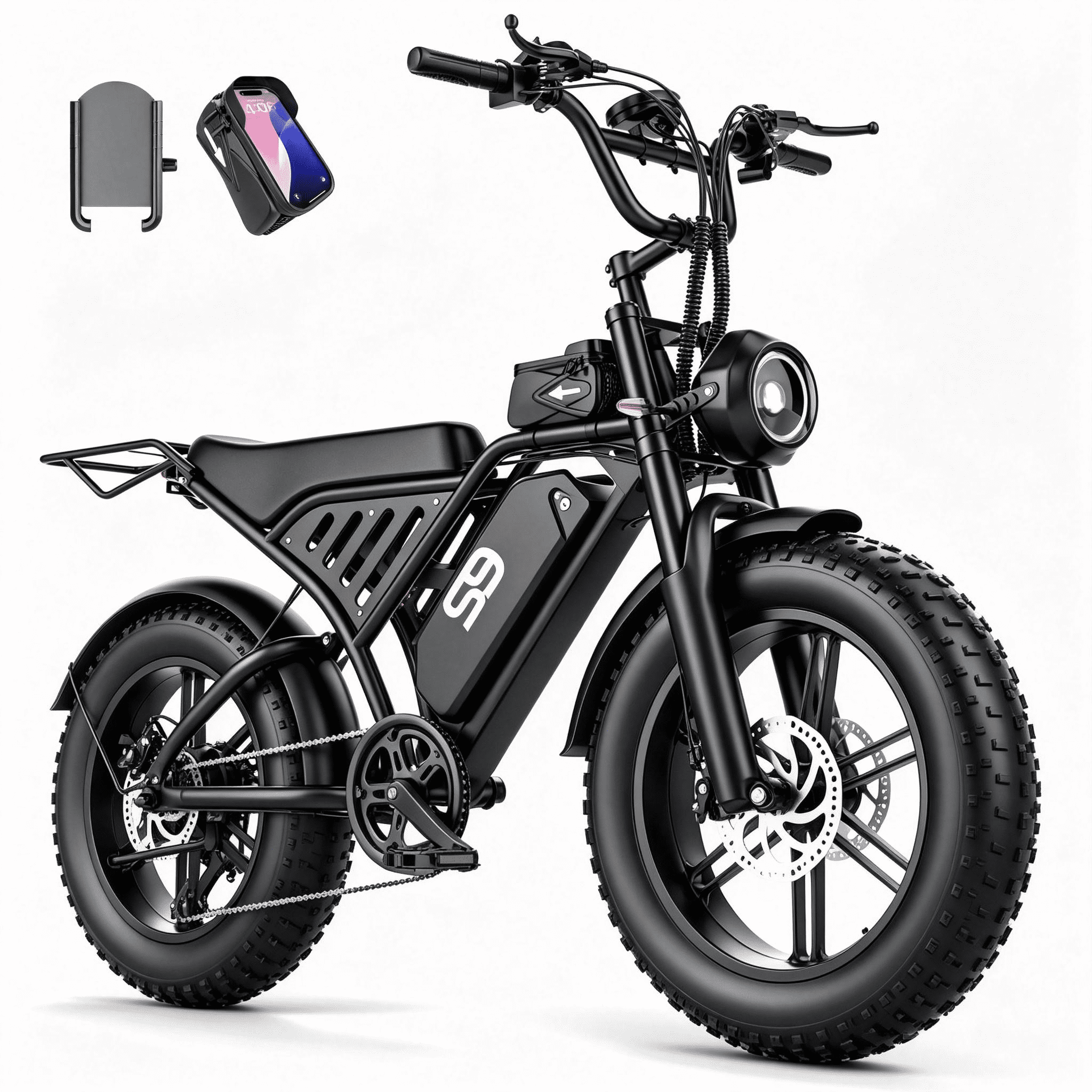 AZHAR Off-Road Electric Mountain Bike for Adults, 20*4 Fat Tire E-Bike, 48V 20Ah Removable Battery, 750W Rated (2500W Peak) Motor, 32MPH Max Speed , UL2849 Certified Electric Bikes
