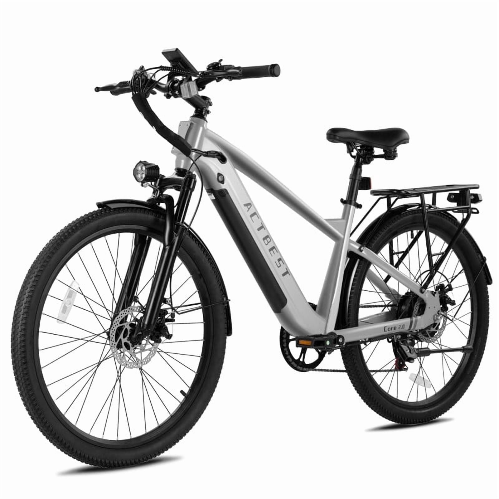Core Electric Bike for Adults,750W Motor Ebike with Front Suspension, 7-Speed 499WH UL2849 Removable Battery,Up to 55Miles,20MPH E Bicycle,26 Step-Over Ebikes (Silver) Electric Bikes
