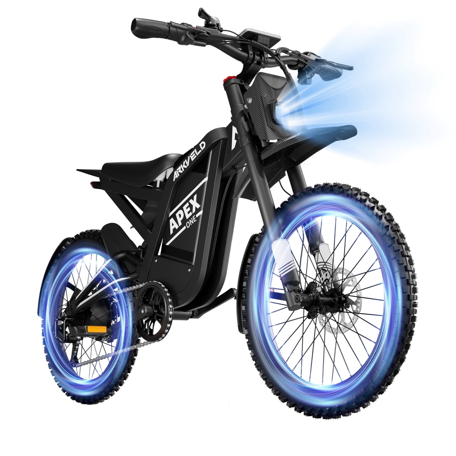 Arkveld APEX1 Electric Bike for Adults，Peak-3000W 25 Fat Tire All-Terrain E-Bike 80Miles 40MPH Electric Dirt Bike for Road Sand Mountain Snow - 48V 32AH Battery Powered Electric Motorcycle,UL2849 Electric Bikes