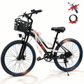 BroPath Electric Bike for Adults,26Electric Bike,40+ Miles,7-Speed,25MPH by 800W(Peak) Motor Mountain Ebike,576Wh Internal Battery,Electric Bicycles for Commuting,Lightweight Ebike,UL2849 Electric Bikes
