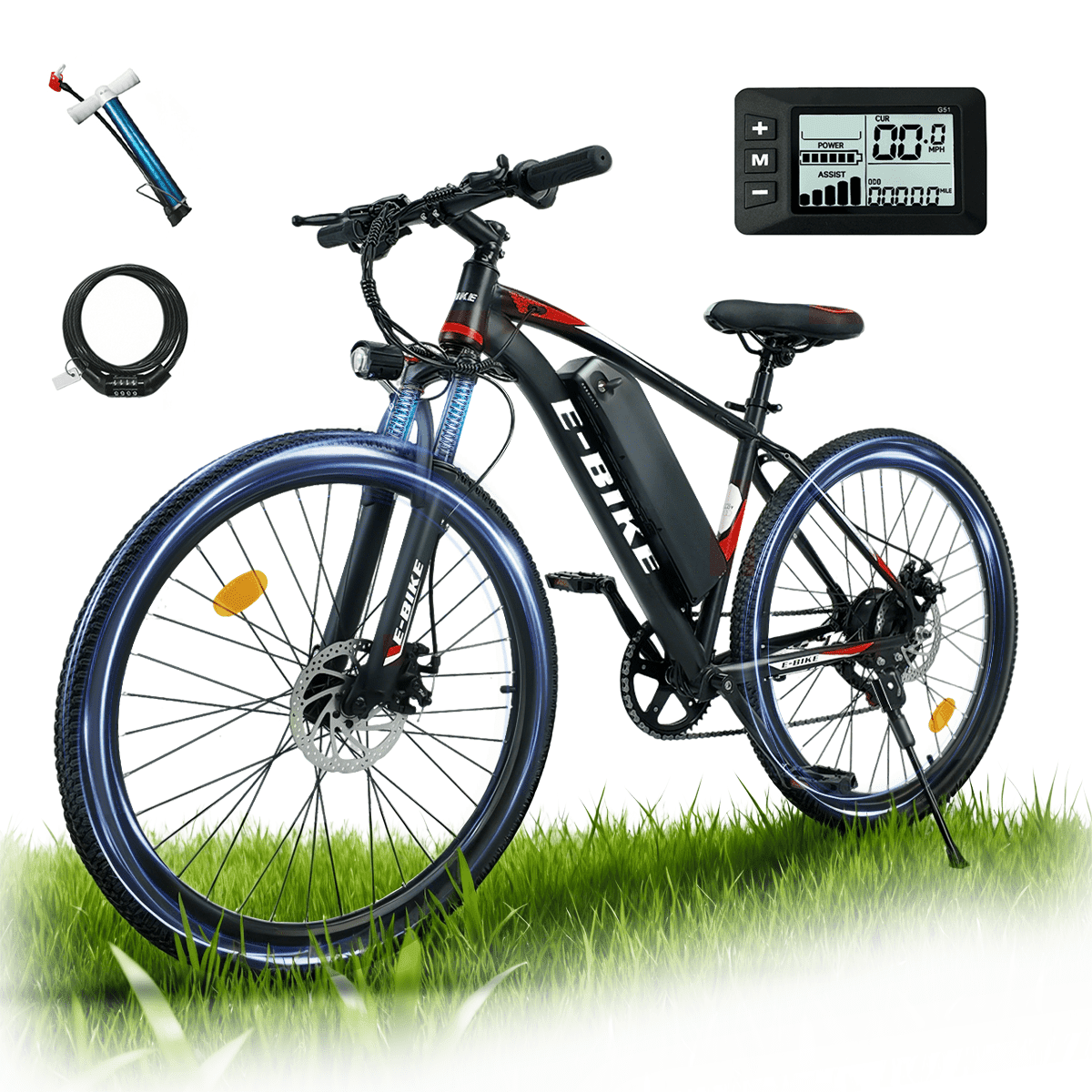 Bycyla Electric Bike for Adults,26 Electric Bike,40+ Miles,7-Speed,25Mph Power by 750W(Peak) Motor Mountain Ebike,Full Shock Absorber,Electric Bicycles for Commuting,E-Bike,UL 2849 Electric Bikes