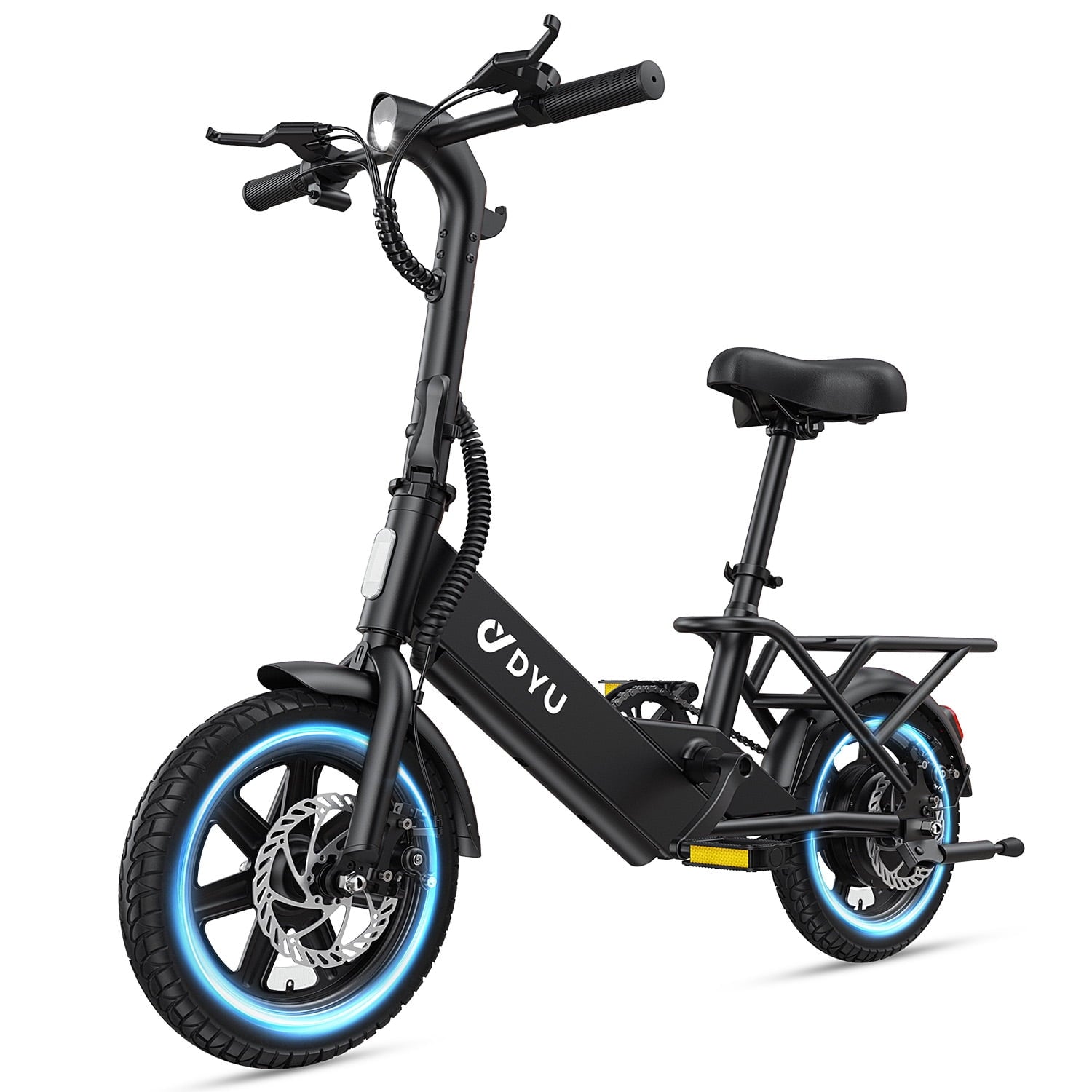 DYU 14 Folding Electric Bike for Adults Teens, 500W Peak Motor 36V/7.8AH Battery, Commuter City Ebike, UL2849 Electric Bikes