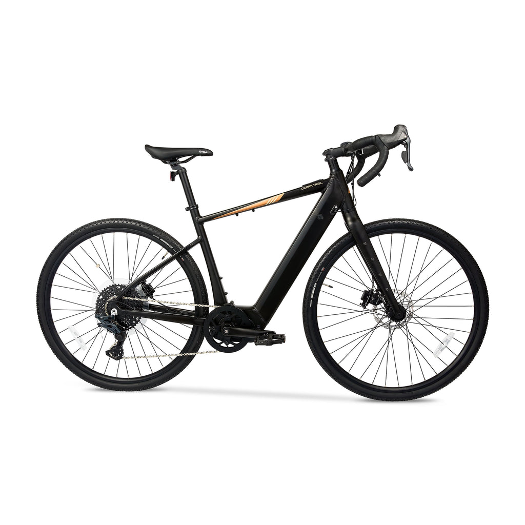 Ozark Trail 700C Rebel+ Drop Bar Electric Gravel Bike, Class 1 Mid-Drive, Large Frame, Fits Riders 5'9-6'3, Black, Adult, Unisex, Online Only Electric Bikes