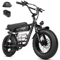 ESKUTE V201 Electric Bike for Adults & Teens 750W Peak 1500W, 30MPH, 48V 15.6Ah Battery, 20x4.0 Fat Tire 7-Speed, Front Suspension, All-Terrain Ebike Black with Phonebag & Lock, UL2849 Electric Bikes