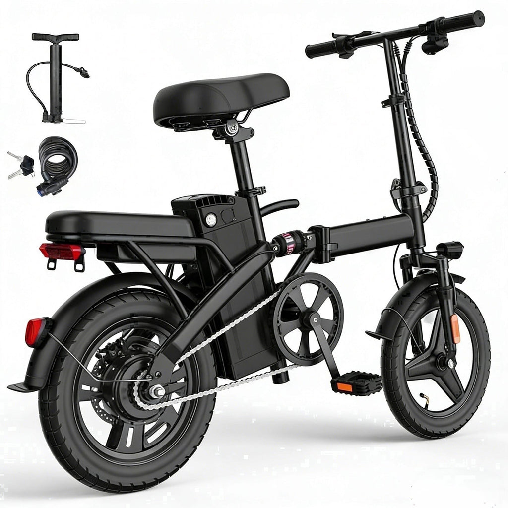 Electric Folding Bike for Teenager and Adults, 12AH Removable Battery 14 Electric Bike 500W Motor, 20+ Miles Range, Mini Ebike for City Commuter, UL2849 Electric Bikes