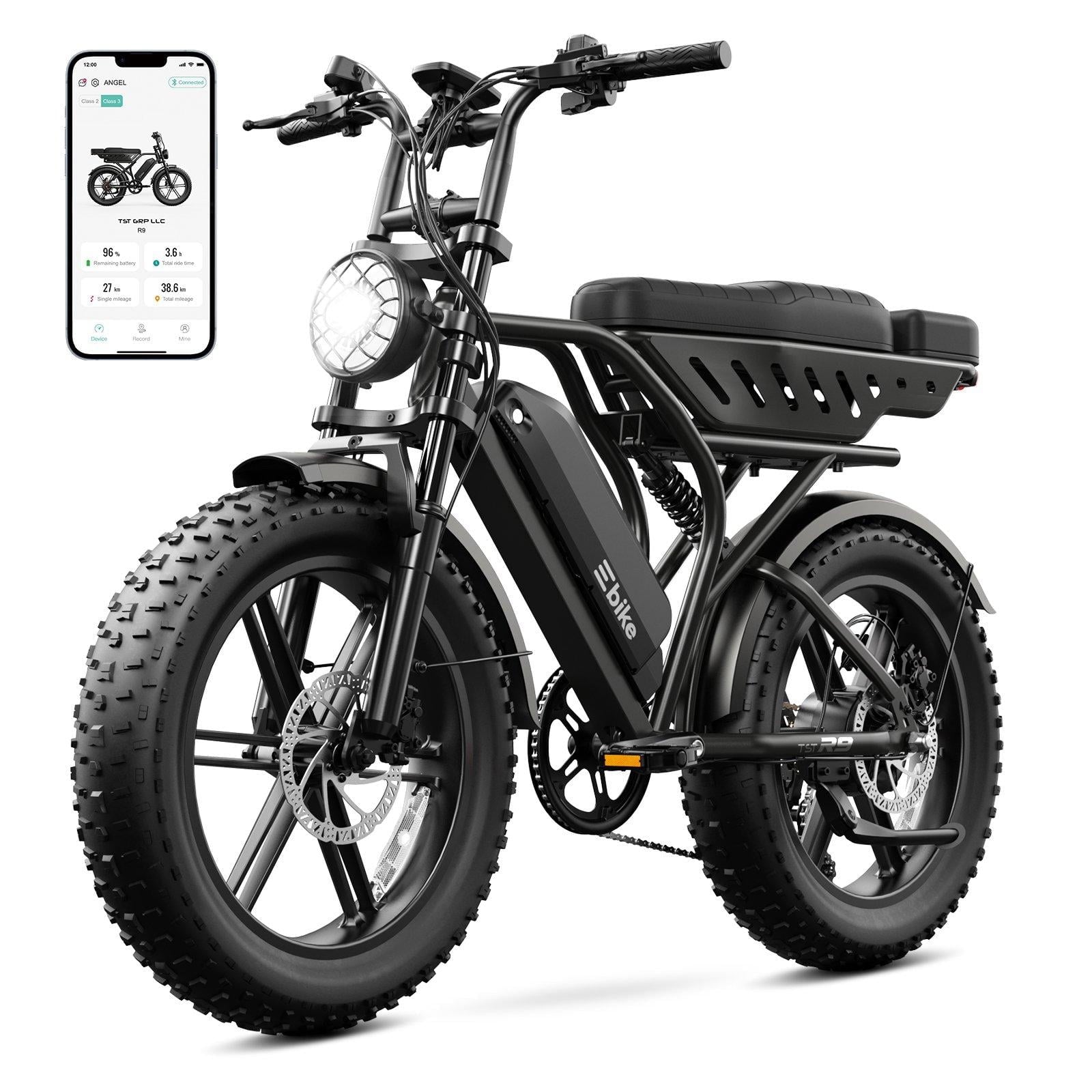 TST Electric Bike for Adults, 750W Peak 1500W Motor, 20x4 Fat Tire E Bicycle, E Mountain Bike, 48V/15AH UL2849, App Control Electric Bikes
