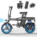Electric Bike for Adults,  Electric Bicycle with 48V Removable Battery,14 Folding Ebike, 20MPH,30+ Miles(MAX),500W High Motor,Multi-Shock Absorption,UL 2849,Commuting Mini E Bikes Electric Bikes