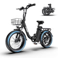 GOKEEP Folding Electric Bike for Adult, 52V 13Ah Removable Battery, 20 Fat Tire & Front Suspension Electric Bicycles, 7-Speed Commuter Ebike, UL2849, Black Electric Bikes