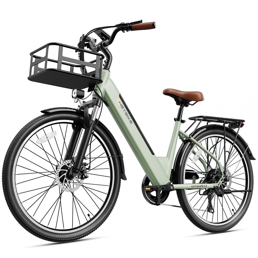 Heybike Cityscape 2.0 Electric Bike for Adults with 500W Motor, 36V 13AH Removable Battery Ebike, 26 Electric City Commuter Bike for Woman, 7-Speed and Front Suspension Bicycles UL2849 Electric Bikes