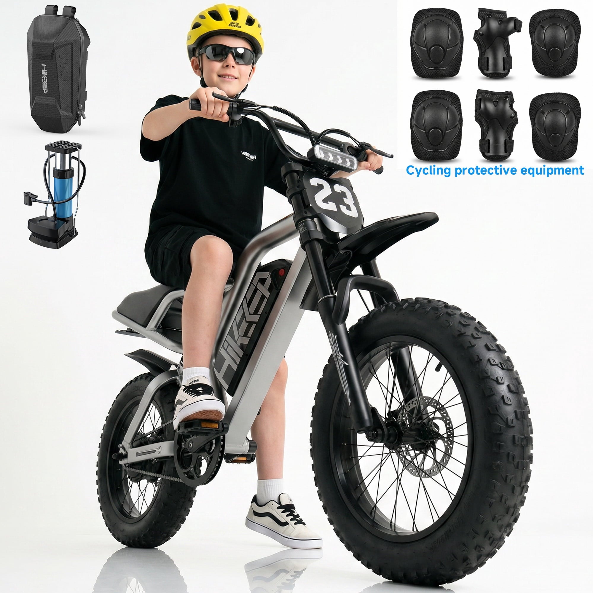 HiKeep Electric Bike for Teenagers, 750W 1500W Peak Dirt Bike, 48V 15Ah Battery Ebike, 25MPH E-Mountain Bike, 16x3.0 Fat Tire, UL2849 Electric Bikes