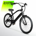 Hyper Bicycles 26 36V Men's Electric Cruiser E-Bike with Pedal-Assist, 250W Motor, Black Electric Bikes