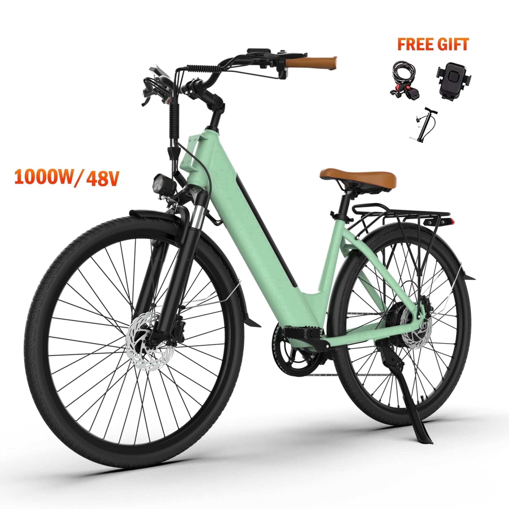 Movcan V80 1000W Electric Bike for Adults, 28MPH & 70 Miles Range, 26 City Cruiser Ebike with 48V 13Ah Removable Battery, 7-Speed Dual Disc Brake Mountain Commuter E-Bike Electric Bikes