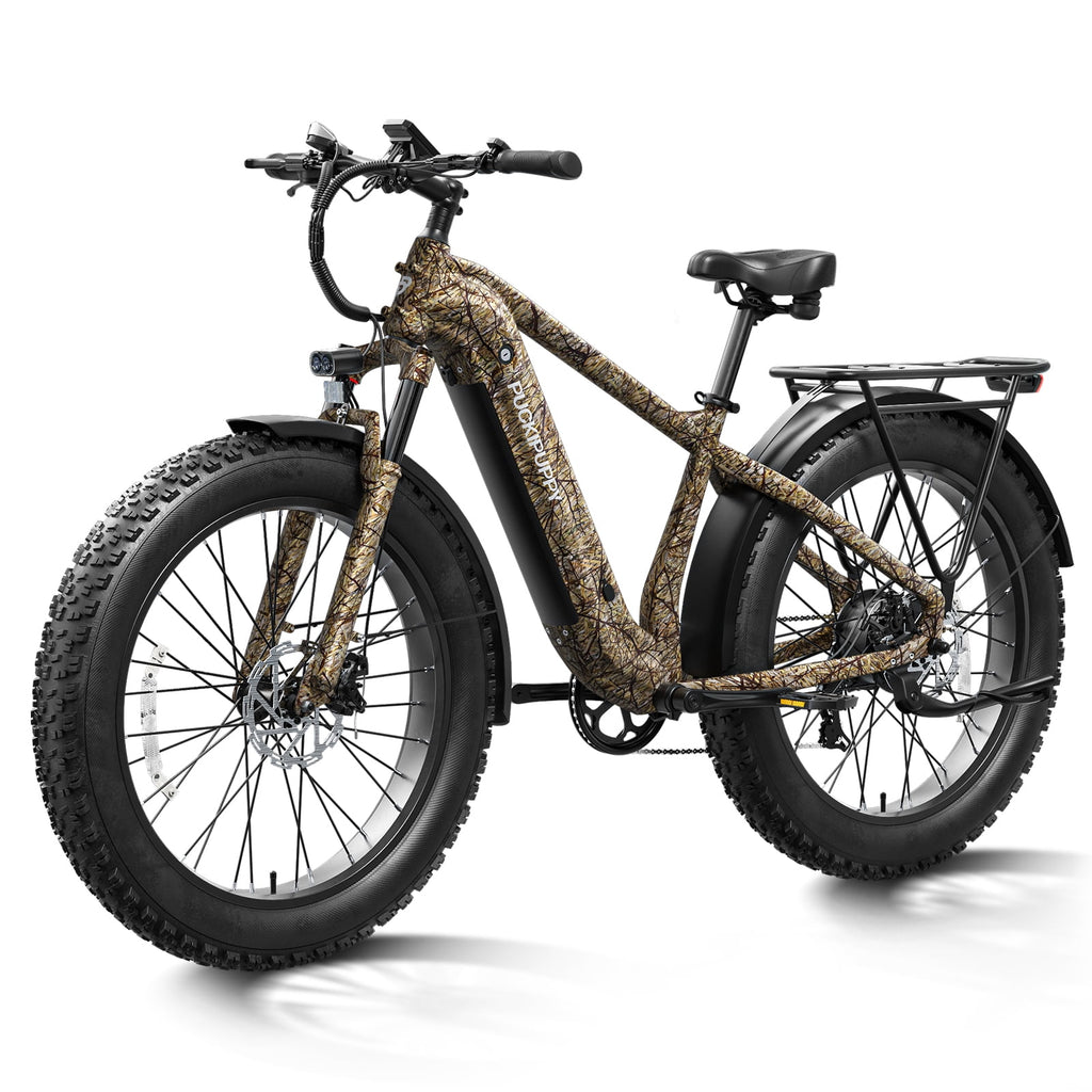 PUCKIPUPPY Electric Bike for Adults 28mph Top Speed 60Miles Max Range 960W Peak 26 Fat Tire Electric Mountain Bike 48V 15AH Removable Battery Ebike 7 Speed off Road E Bike, Comply with UL2849 By SGS Electric Bikes