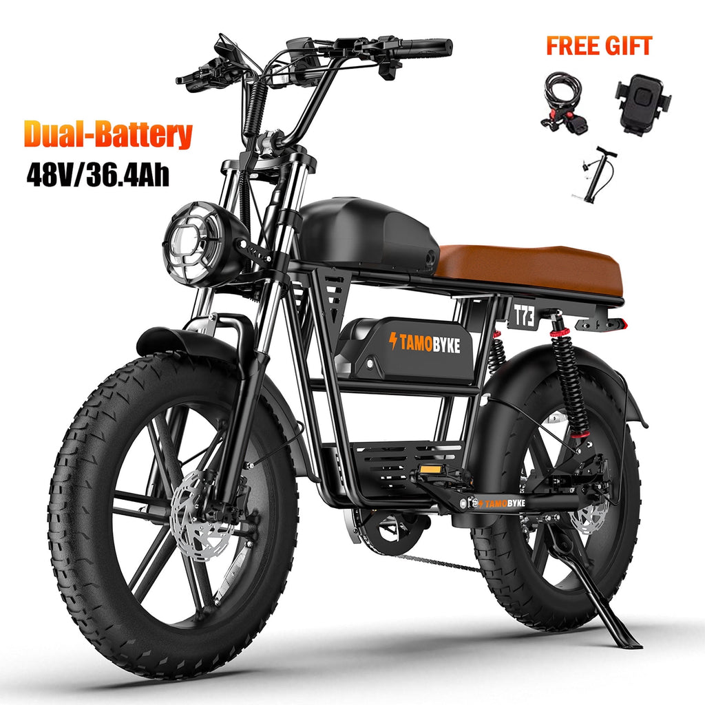 T73 Max Electric Bike for Adults, 48V 36Ah Large Battery, 1500W Powerful Motor 33MPH, 20×4 Fat Tire E-Mountain Bike Off-Road, UL2849 Electric Bicycle Electric Bikes