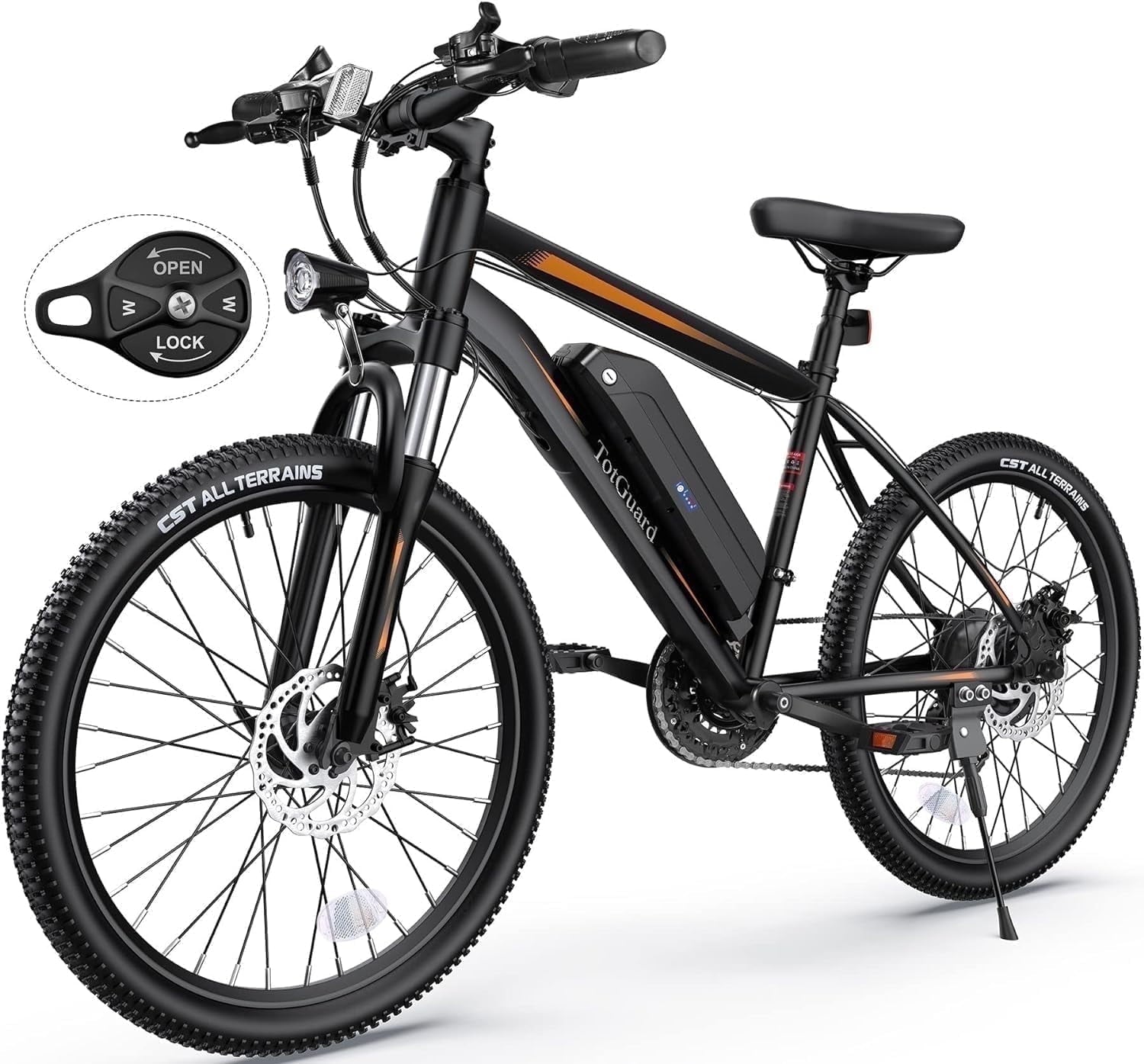 TotGuard Electric Bike for Adults, 26 Ebike 350W Adult Electric Bicycles, Electric Mountain Bike with 36V 10.4Ah Battery, Suspension Fork, Shimano 21 Speed Gears Electric Bikes