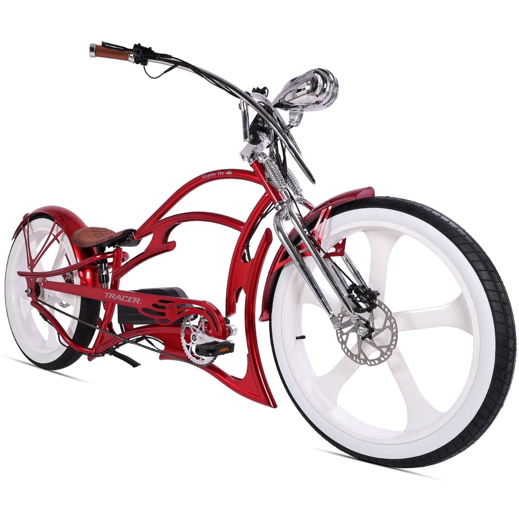 Tracer Raptor Pro DS 26 Electric Bike, 800W Rear Motor, 30mph, Up to 65 Miles, 5-level PAS, 48V/20Ah, for Men, Red Electric Bikes