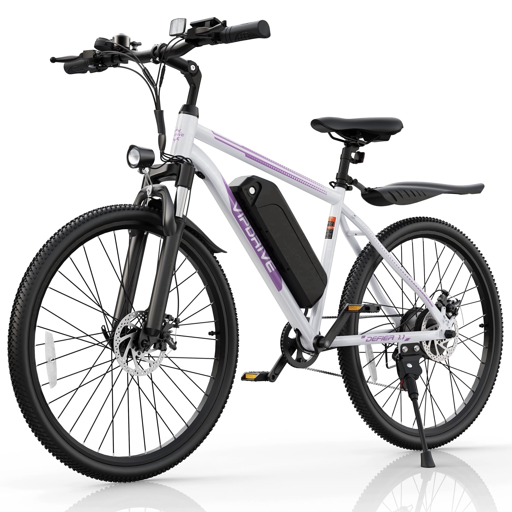 VIPDRIVE Electric Bike for Adults, 26'' 750W Peak Ebike, 48V 7.8AH Removable Battery，Up to 40 Miles 20MPH Electric Mountain Bike，Front Fork Suspension，UL2849 Electric Bikes