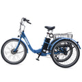 24 7-Speed Folding Electric Tricycle with 350W Motor 36V 13Ah Battery Blue Electric Bikes