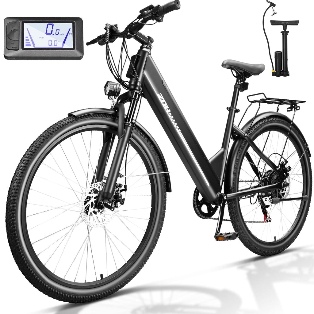 ZNH 26Low Step Commuter Electric Bike for Adults|750W Powerful Motor Adult Electric Bicycles Max 20mph|48V 13Ah Removable Battery Women City Ebike|UL2849|Black Electric Bikes
