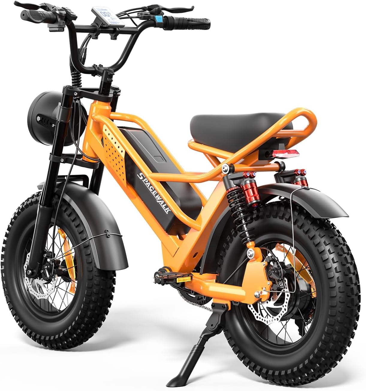 Eilleo Spacewalk M6 Electric Bike for Teens Adults, 16 Fat Tire Ebike with 1500W Peak Motor, 21.7 mph Max Speed, 48V 15Ah Removable Battery, 4X Suspension, UL2849 Electric Bikes