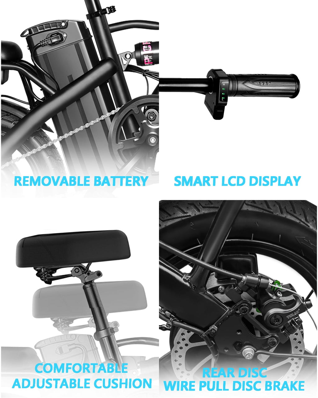 Electric Bike, 18 Mph Electric Bicycles, 350W Peak 500W Motor Foldable Ebike, 14 Tire E-bike for Adults, 48V 8Ah Battery, 15° Uphill, UL2849 Certified, 25 Miles PAS Range Electric Bikes