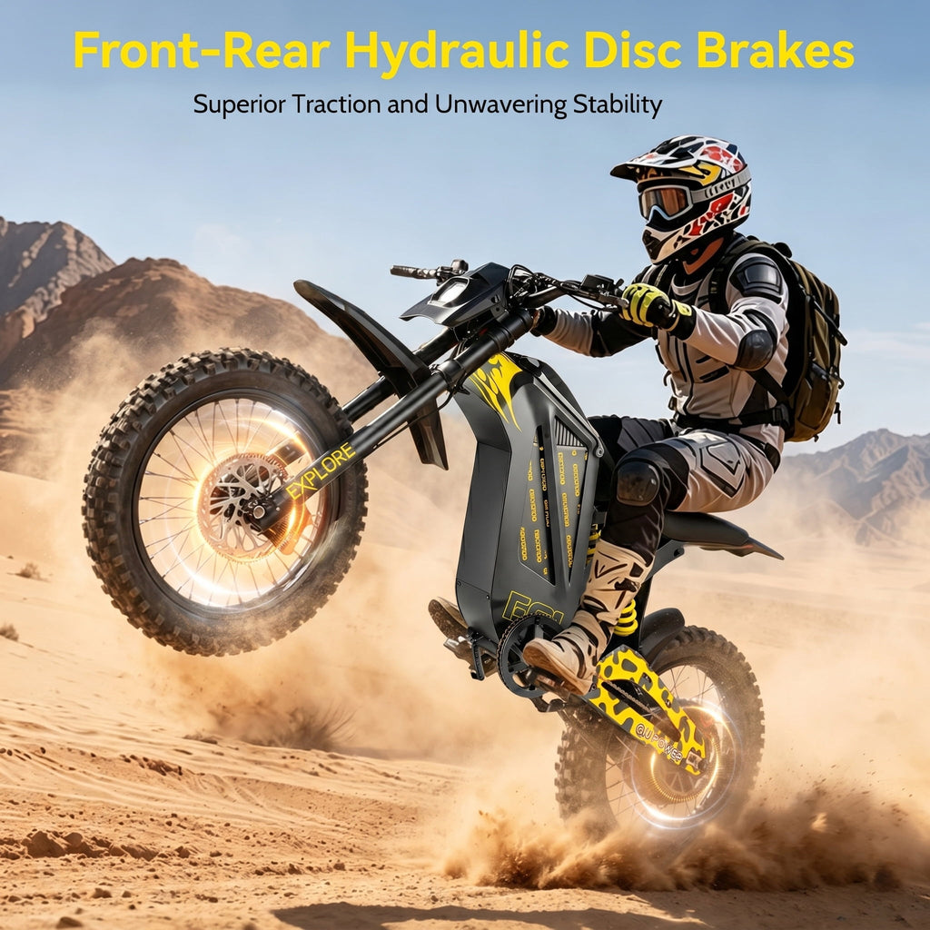 EOEOTWO EX1 Adult Off-Road Electric Bike, 3000W Motor & 40MPH Top Speed, 48V 25Ah Battery for 50-Mile Range, Dual Shock Dirt Bike with 17 Tires & Hydraulic Brakes UL 2849 Electric Bikes