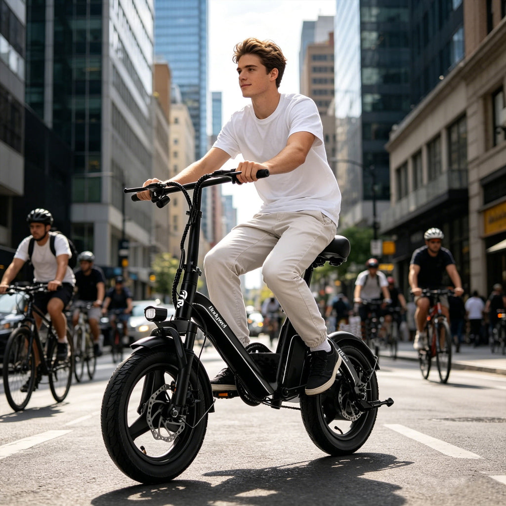 Bodywel Electric Bike for Adults, Electric Bicycle with 36V 10Ah Battery, 14 Folding Ebike, Peak 500W Motor, Mini E Bikes for Urban Commuter, UL2849 Electric Bikes