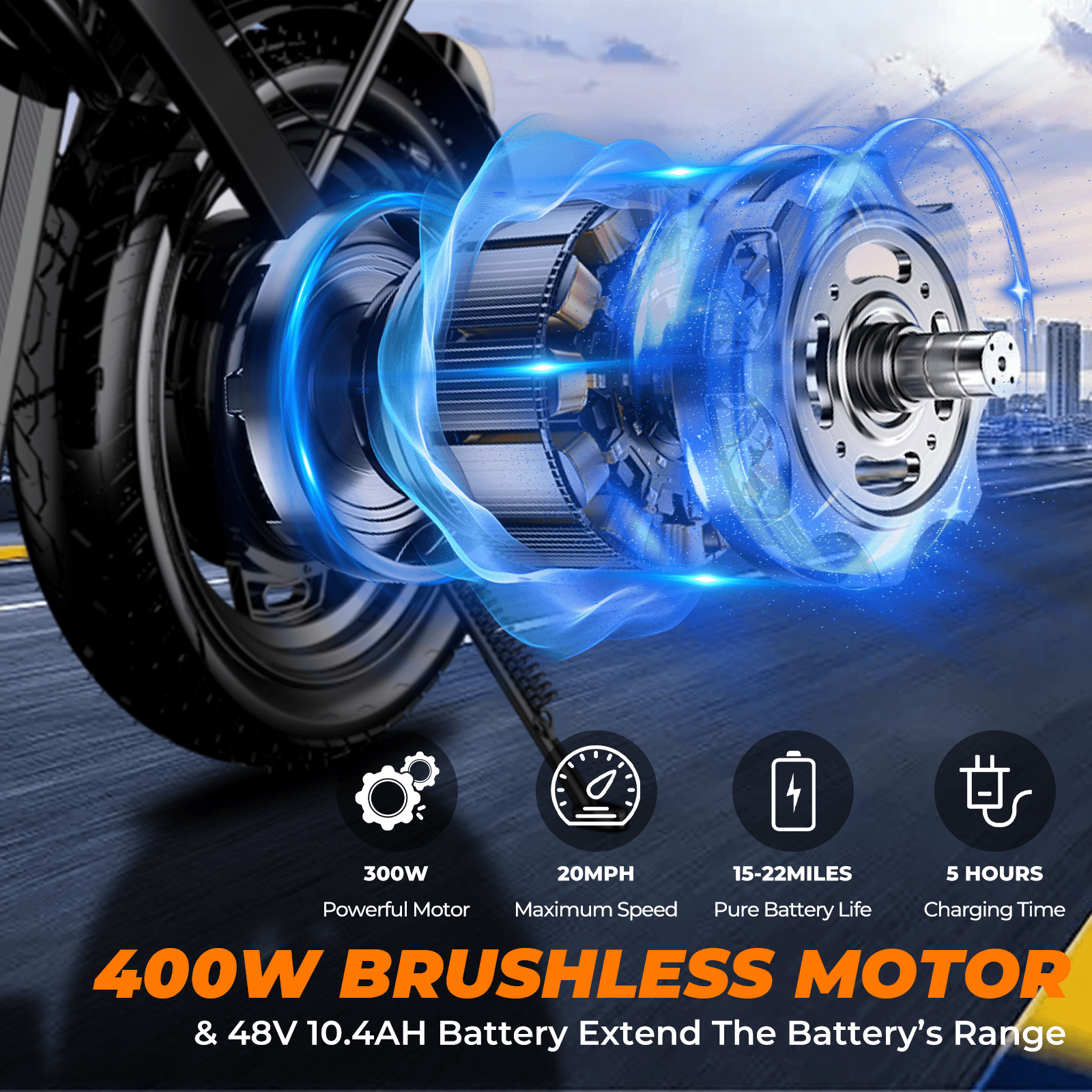 Kunyun T5 48V 750W Adult Electric Bikes,14 Tires, 20mph, 19-22mi Range, Dual Disc Brakes, Adjustable Seat, Removable Basket, Folding Design. Electric Bikes
