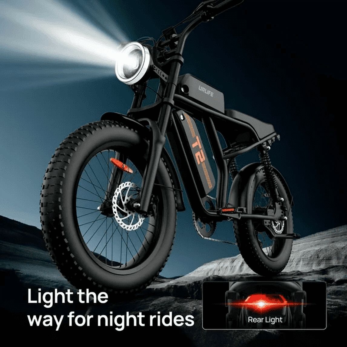 URLIFE 1500W Electric Bike for Adults,204.0 Fat Tire Ebike,48V 15.6Ah Removable Battery,7-Speed E-Mountain Bikes,All-Terrain Off-Road Electric Bicycle,UL2849 Certified(Black) Electric Bikes