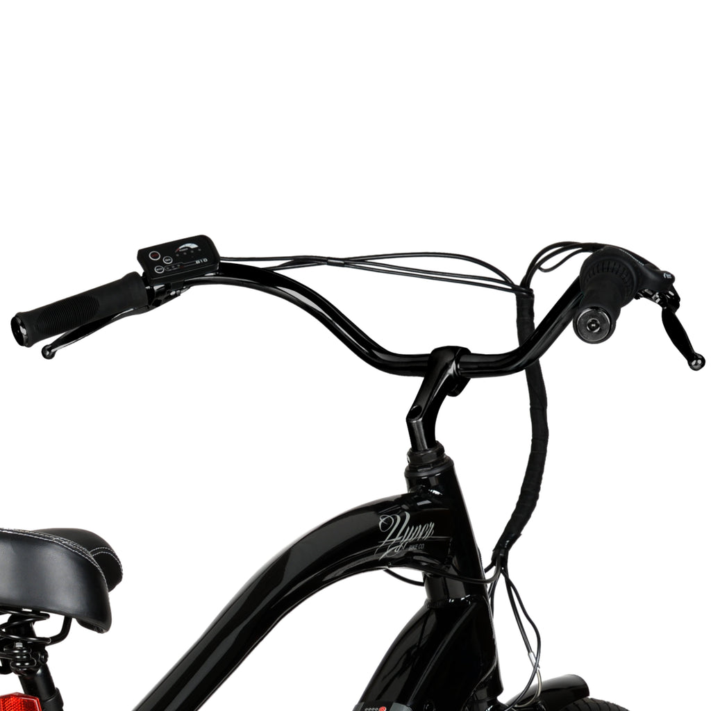 Hyper Bicycles 26 36V Men's Electric Cruiser E-Bike with Pedal-Assist, 250W Motor, Black Electric Bikes