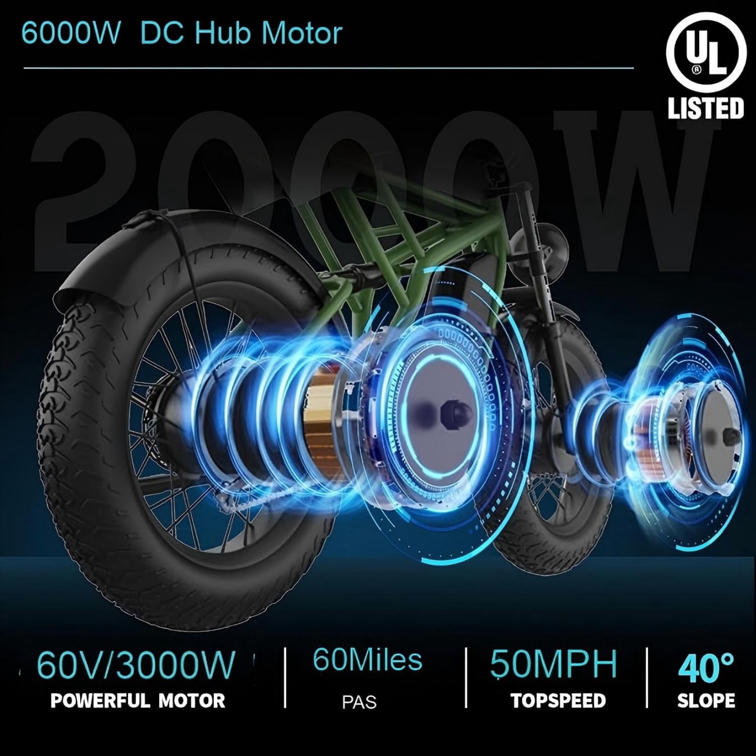 Freego X2Pro 6000W(Peak)Motor 60V 30Ah Battery Electric Motorcycle for Adults,Electric Dirt Bike Teens ,50MPH Off Road Electric Bicycle,19x2 Full Suspension/Four-Piston Hydraulic Brake UL2849 Electric Bikes