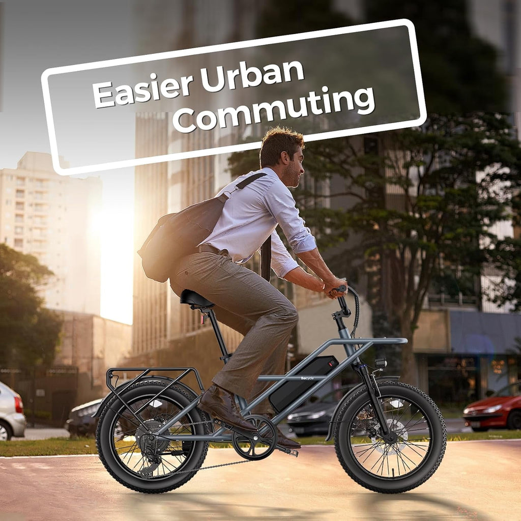 GSPEED A03 1200W Peak Electric Bike, 20 Fat Tire All-Terrain for Adults, 70 Mile Range, 48V 13Ah Battery, 28 MPH, Front Suspension, UL2849 Certified Electric Bikes