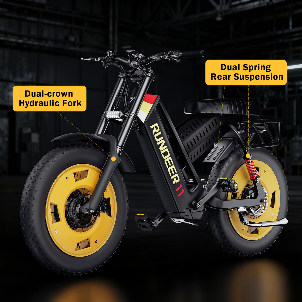 RUNDEER Electric Bike for Adults -3000W Motor , 20 Fat Tire All Terrain Ebike, 80 Miles Electric Dirt Bike, 200N·m Torque Electric Motorcycle with Dual Suspension, UL Certified, 3-Year Support Electric Bikes