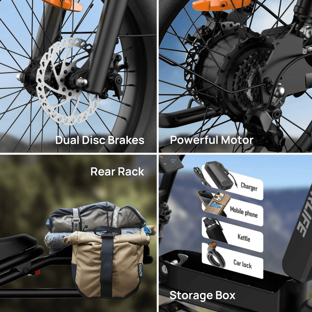 URLIFE 1500W Electric Bike for Adults,204.0 Fat Tire Ebike,48V 15.6Ah Removable Battery,7-Speed E-Mountain Bikes,All-Terrain Off-Road Electric Bicycle,UL2849 Certified(Black) Electric Bikes