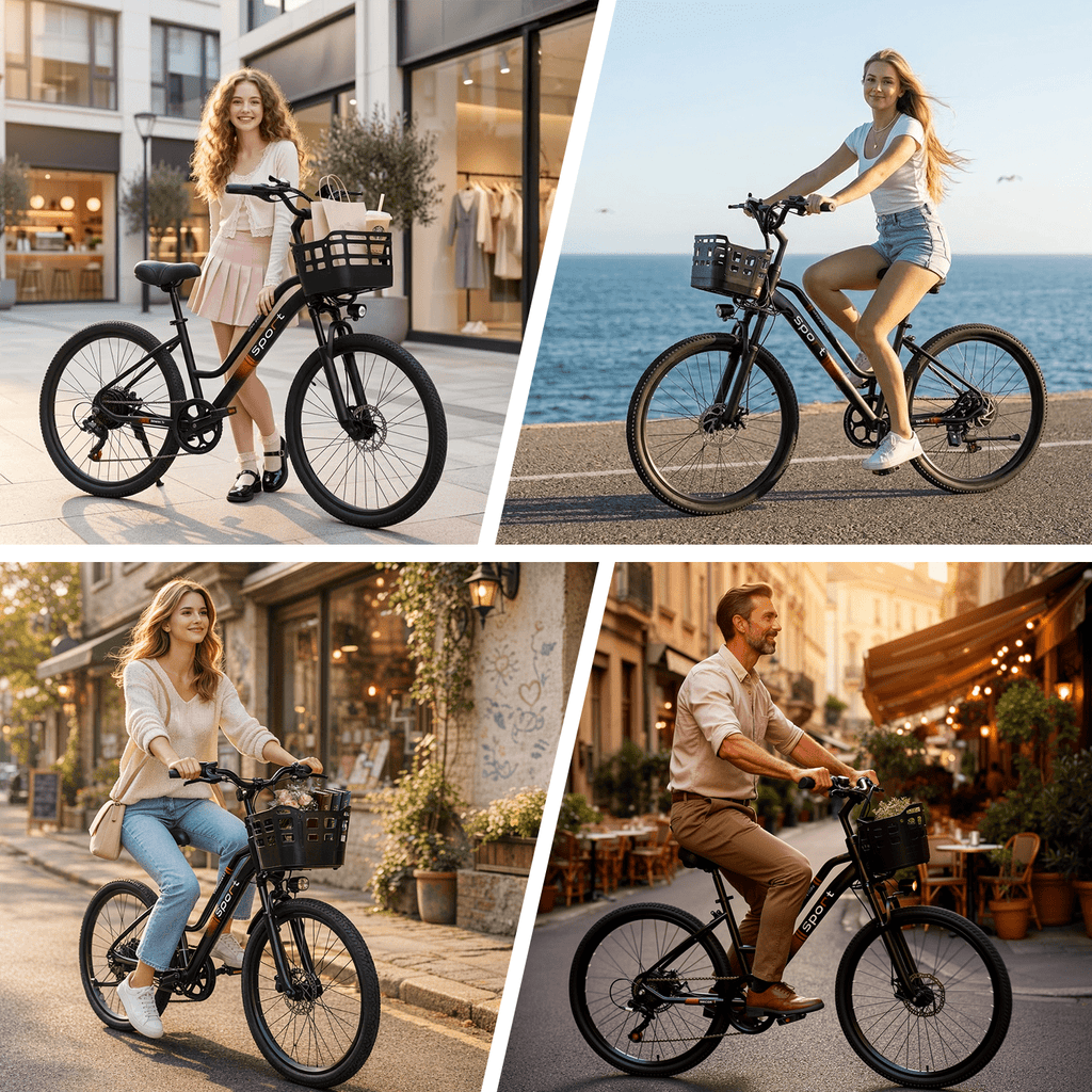 BroPath Electric Bike for Adults,26Electric Bike,40+ Miles,7-Speed,25MPH by 800W(Peak) Motor Mountain Ebike,576Wh Internal Battery,Electric Bicycles for Commuting,Lightweight Ebike,UL2849 Electric Bikes