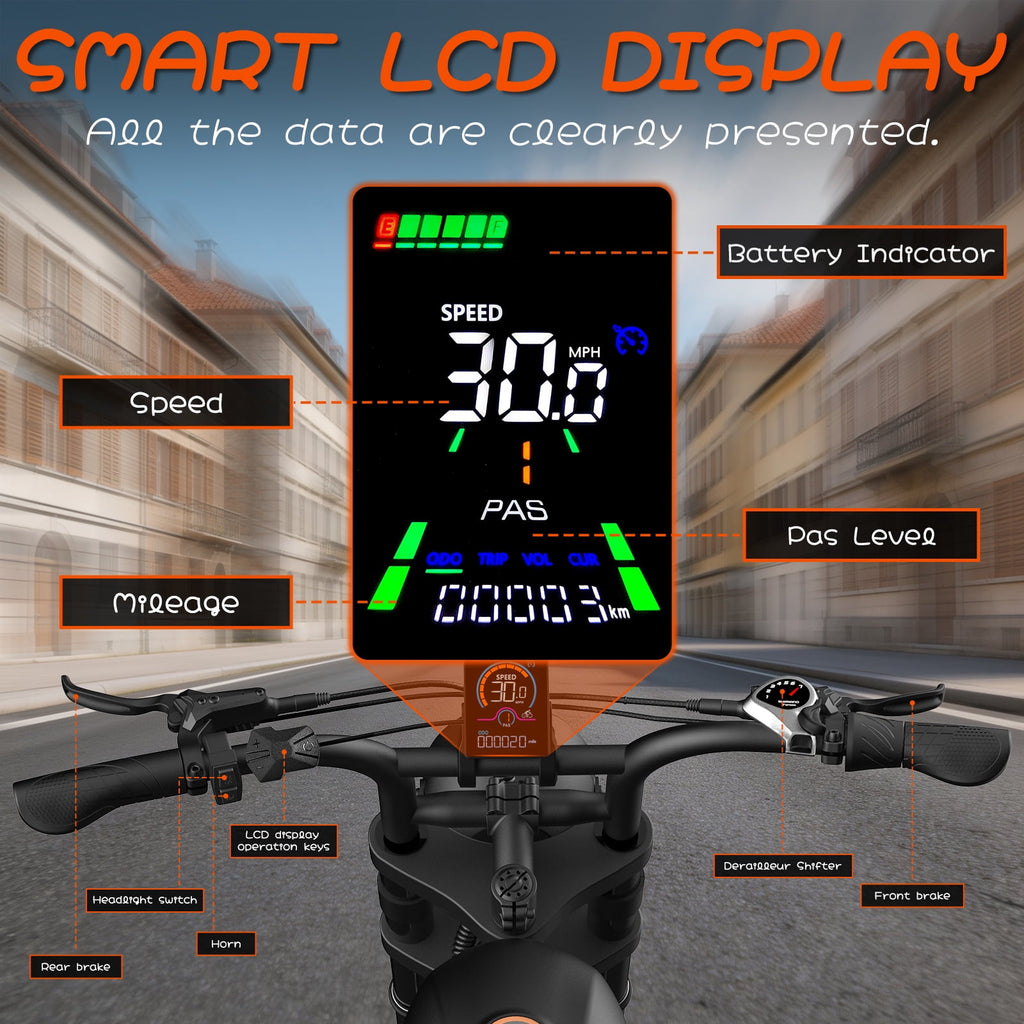 Electric Bike for Adults,750W Motor 1500W Peak,Top Speed 30MPH, Max 55miles,20×4.0 Fat Tires,48V 16.8Ah Battery,UL 2849,Fit for 18+ Electric Bikes