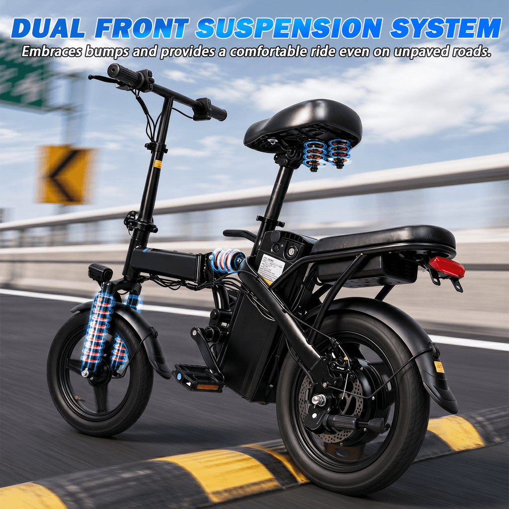 14 Electric Folding Bike for Adults,432Wh Removable Battery,500W Motor, 20MPH 20+ Miles Range,Mini Ebike for City Commuter, UL2849 Electric Bikes