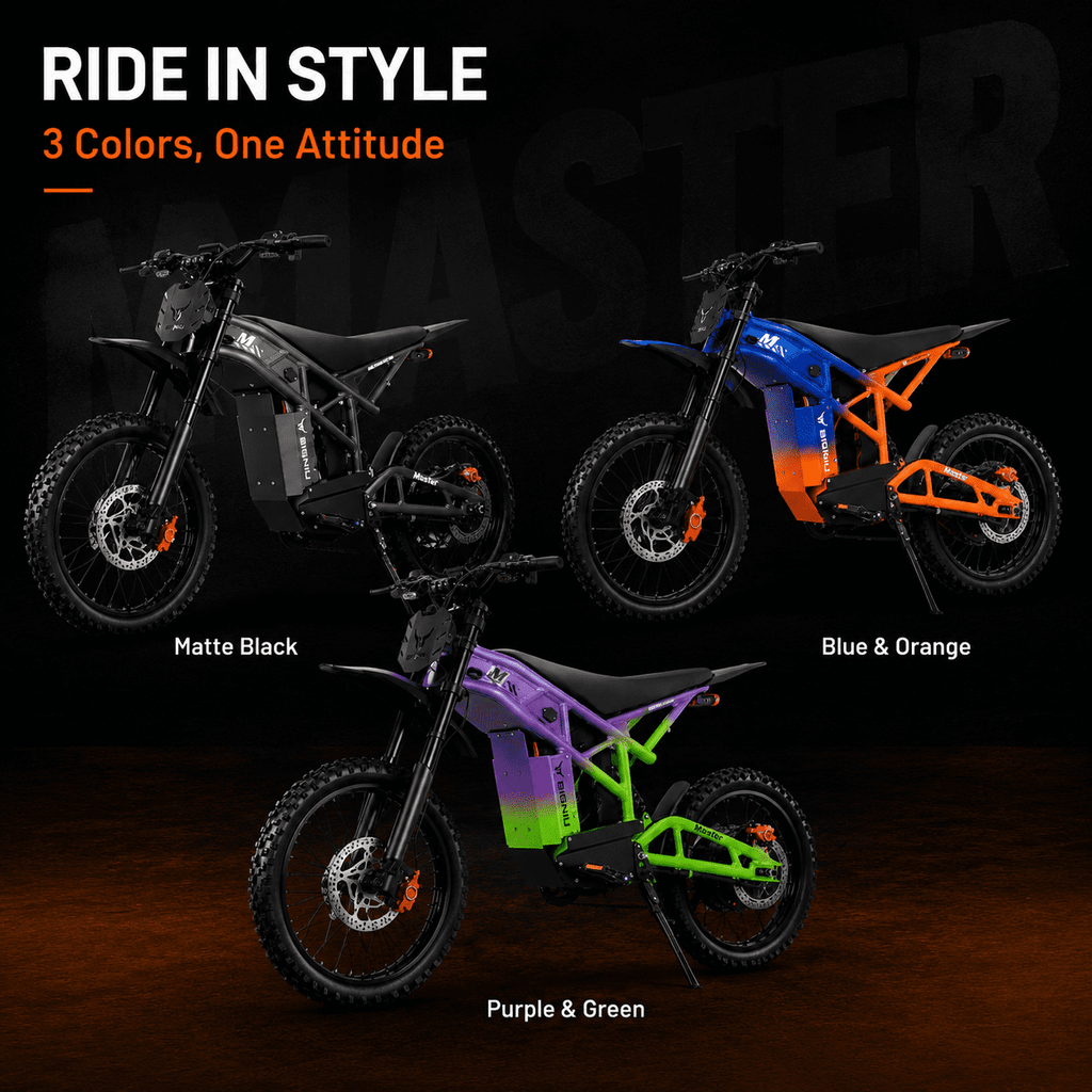 BIGNIU BG-Master Electric Bike for Adults, 2000W Rated / 3000W Peak Motor, 60V 32Ah (1920Wh) Removable Battery, UL 2849 Certified, Full Suspension, Up to 43 MPH, Up to 27 Miles Electric Bikes