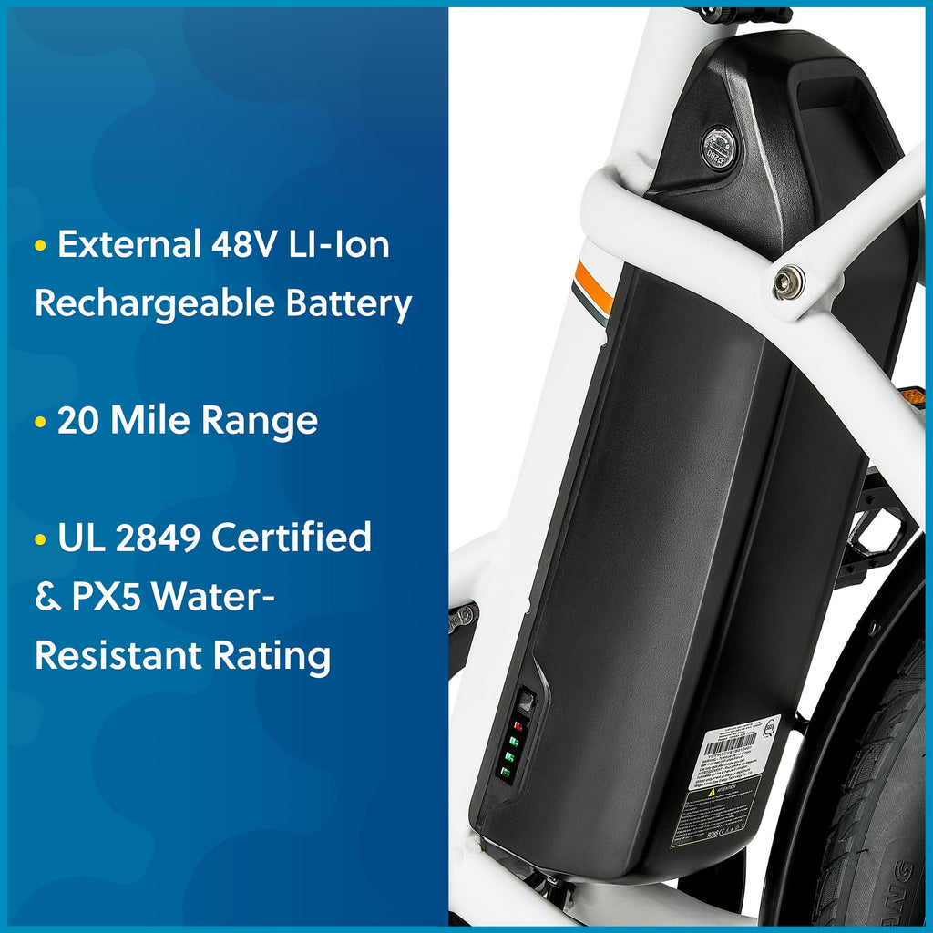 Concord 20 Loadpro Electric Cargo Bike, 48V, Class 2, Off-White, Fits Riders 4'11 - 6'3, Adult, Unisex, Online Only Electric Bikes