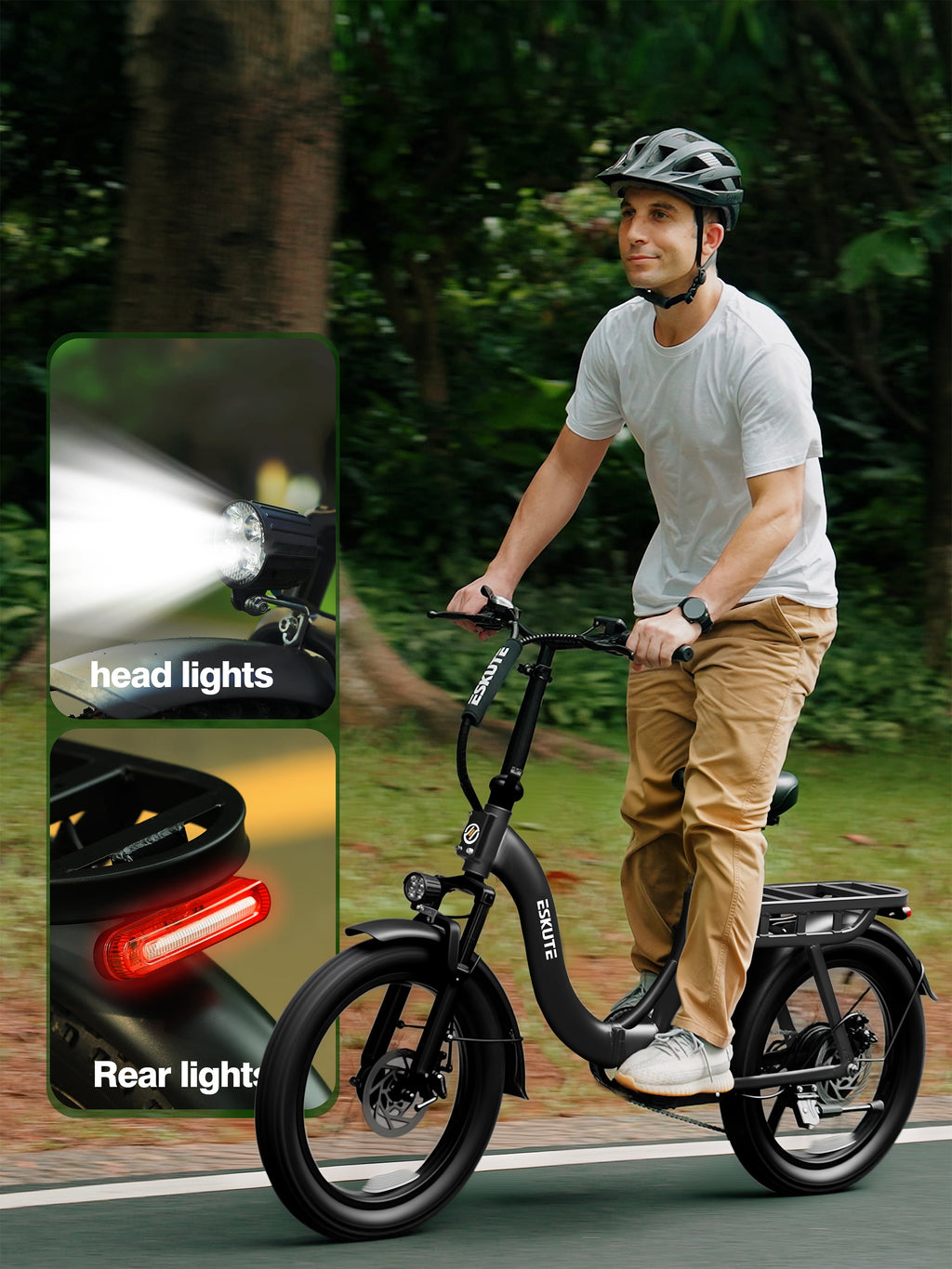 Adult Electric Bike – 1200W Peak Motor, 28?MPH, Foldable 20×3 Fat Tire, 48V 10.4Ah Battery Up to 55?Miles, 7-Speed Step-Through Cargo E-Bike with NFC Unlock, Black Electric Bikes