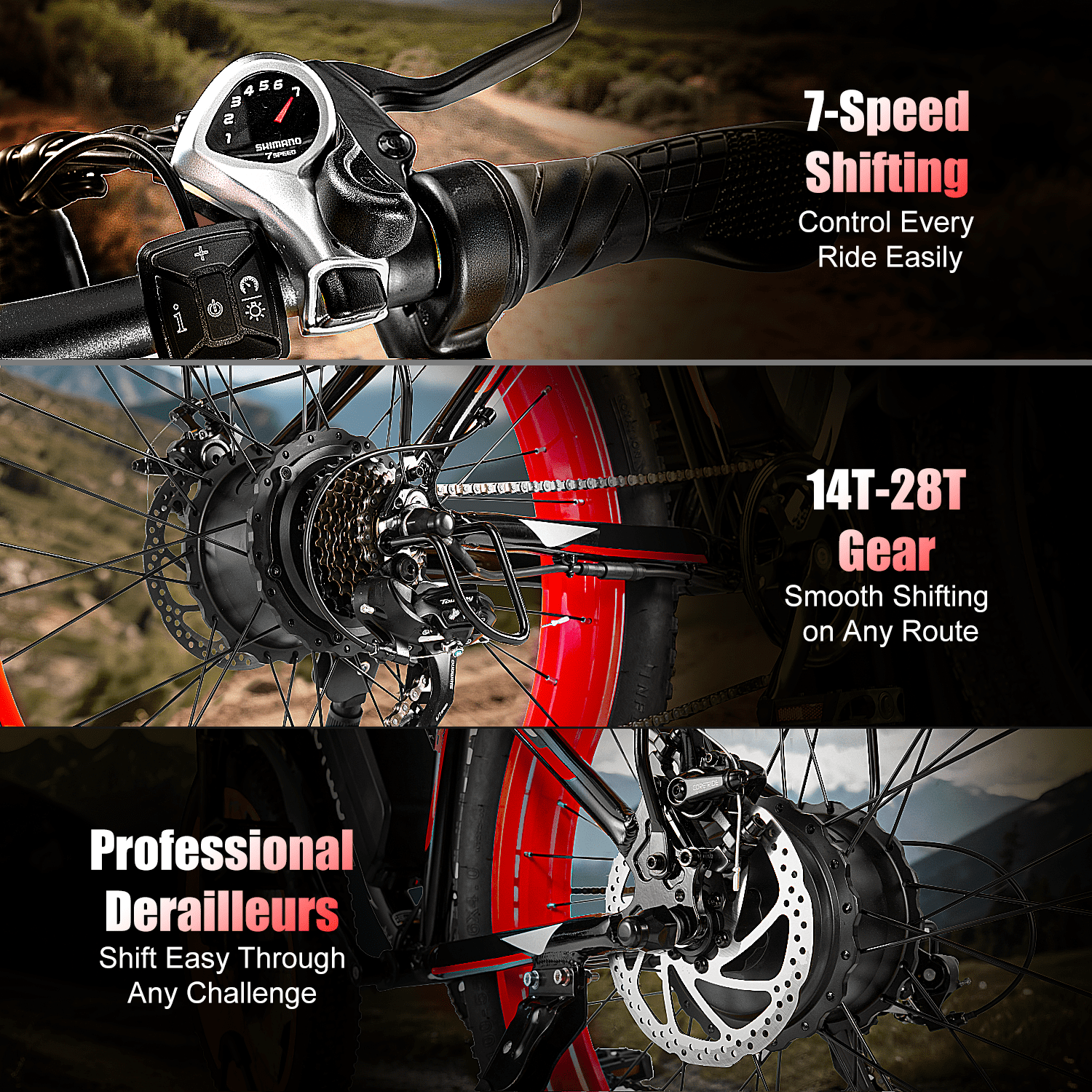 EOEOTWO 26'' Fat Tire Electric Mountain Bike for Adults, 1500W 48V 15Ah Battery, 60Miles Long Range, 34MPH High-Speed  Cruiser Ebike, All-Terrain Bicycle with Front Suspension & LED Display UL2849 Electric Bikes