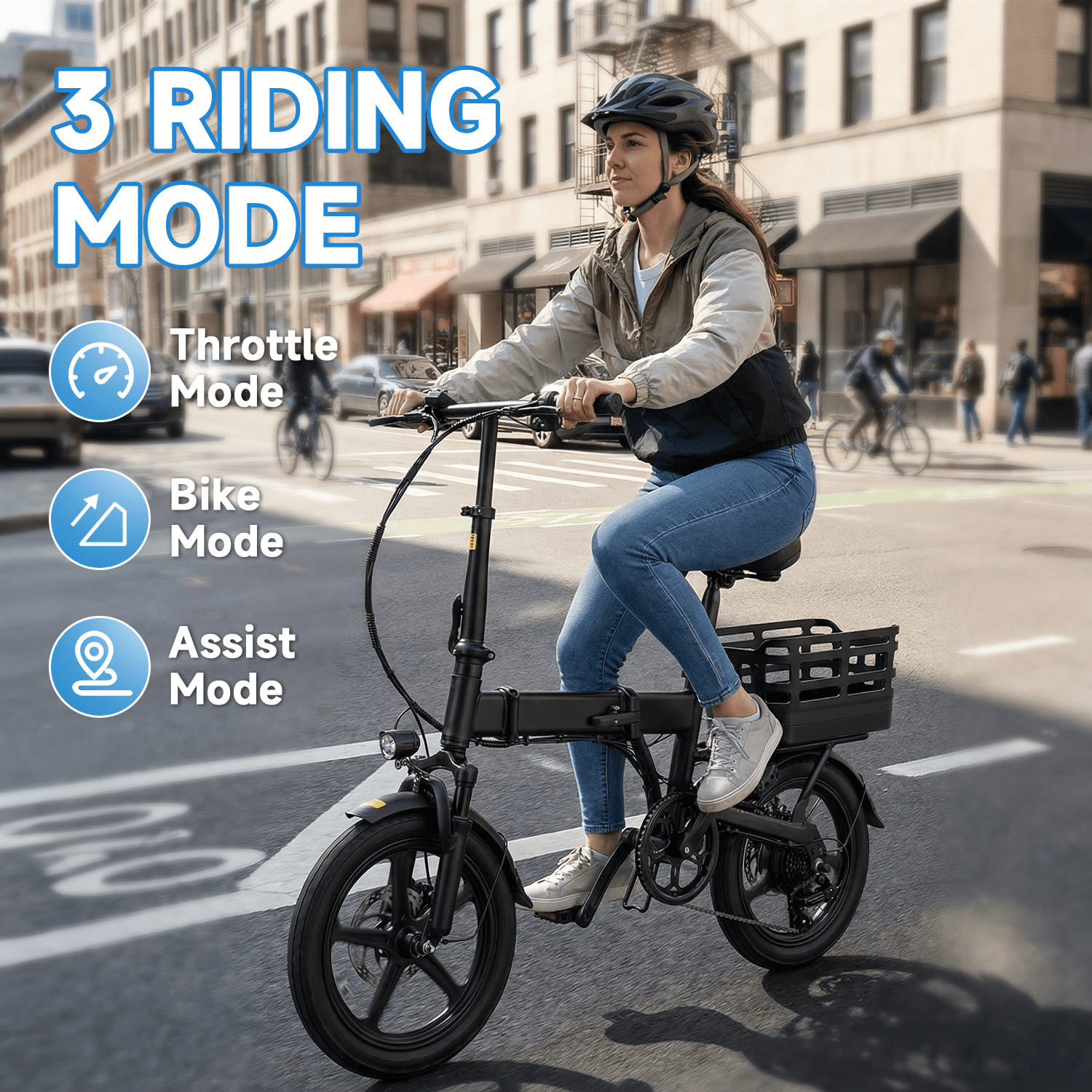 SHCNTEKU 14IN Folding Ebike for Adults Teens,500W Motor up to 20 mph Range 30 mile with 36V 12Ah Removable Battery Electric bicycle,UL 2849 Electric Bikes