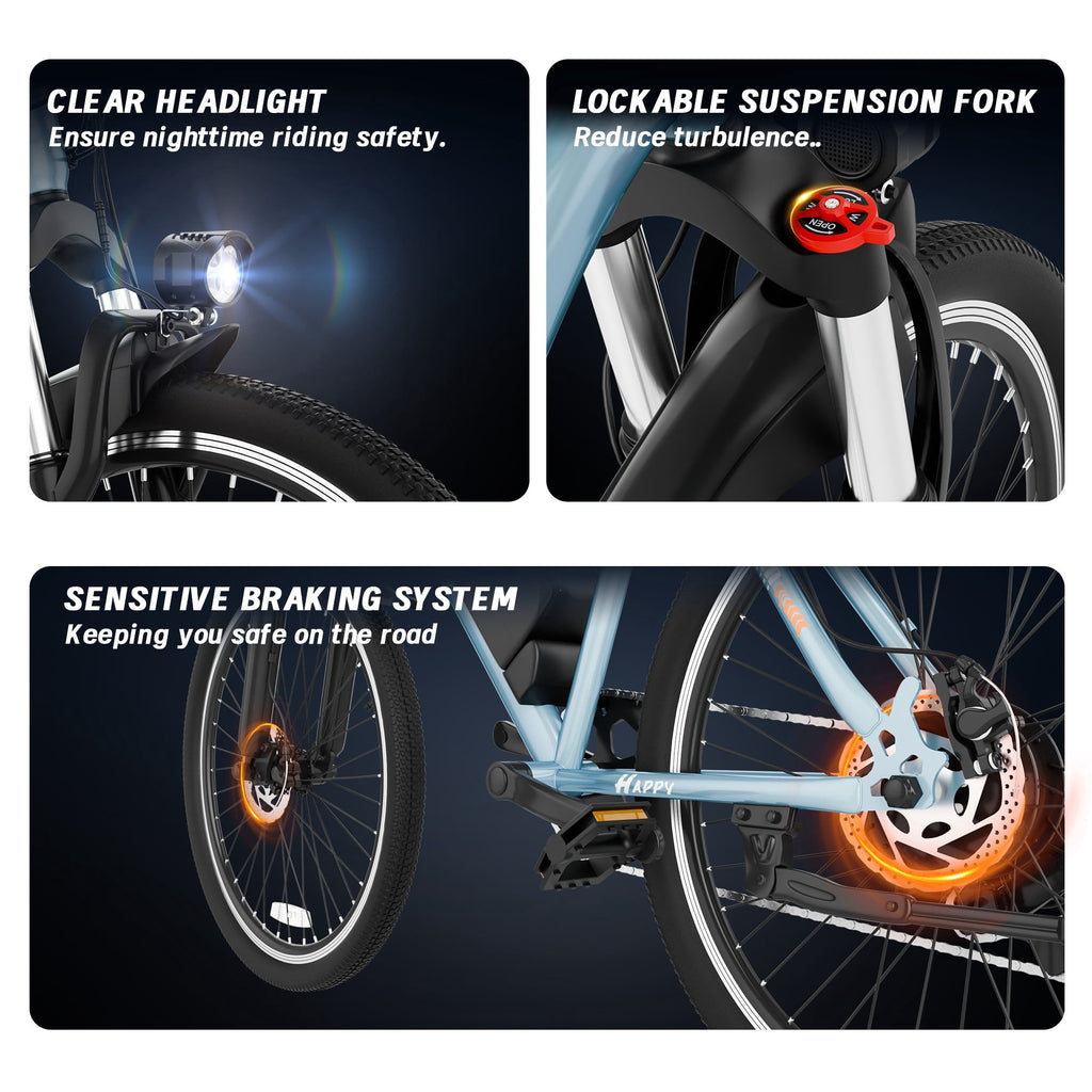 Electric Bike for Adults, 26'' Up to 50 Miles 22MPH Electric Mountain Bike with 48V Removable Battery UL2849 (Blue) Electric Bikes
