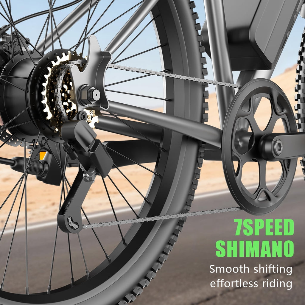 Electric Bike for Adults,1200W Peak Ebike, 50Miles 25MPH Commuting Electric Mountain Bike, 26 Adult Electric Bicycle with Removable Battery, 21 Speed,UL All Terrain E-Bike Electric Bikes