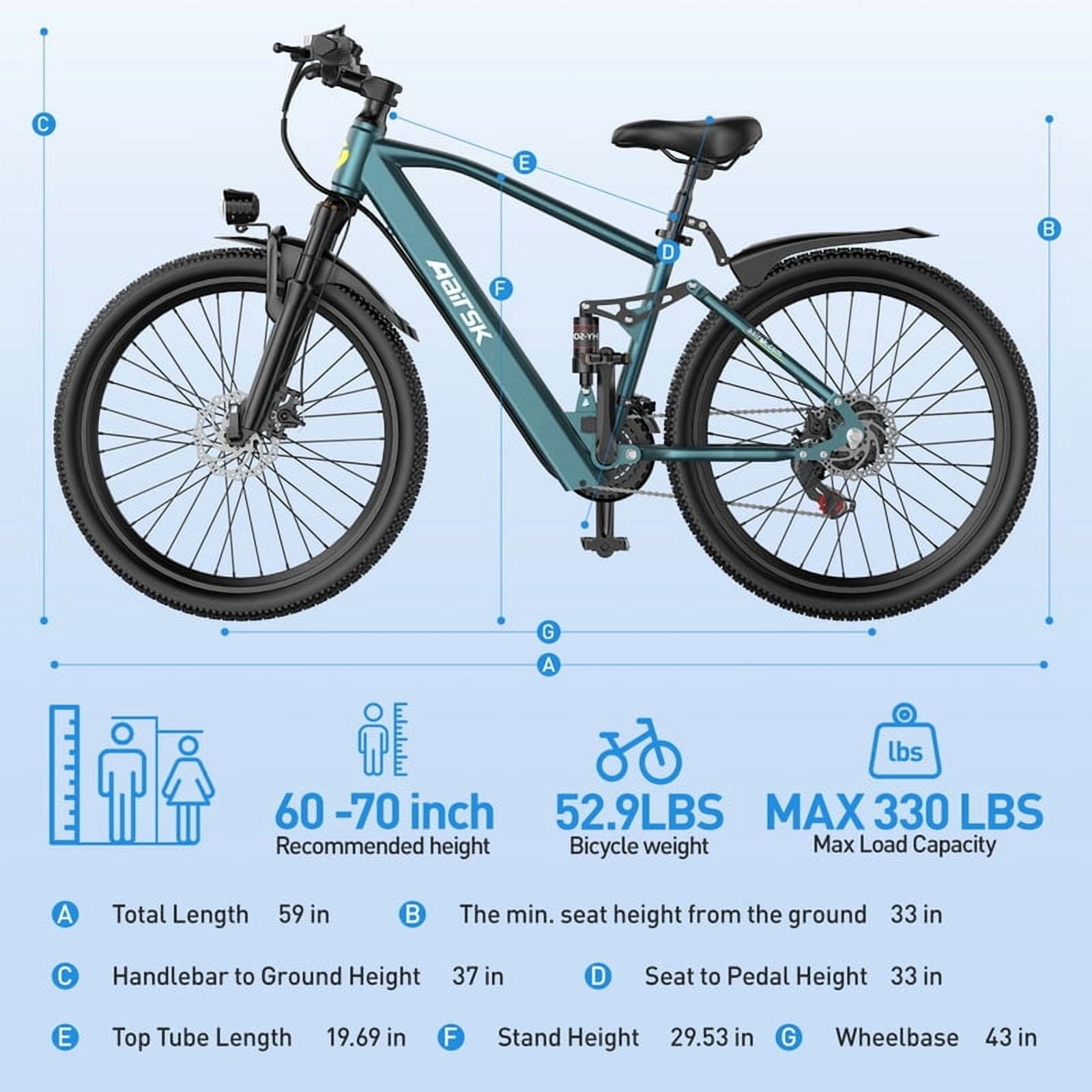GT900 Electric Bike 748W Peak 36V 13Ah 24 Kenda Tires 21-Speed Shimano with NFC Electric Bikes