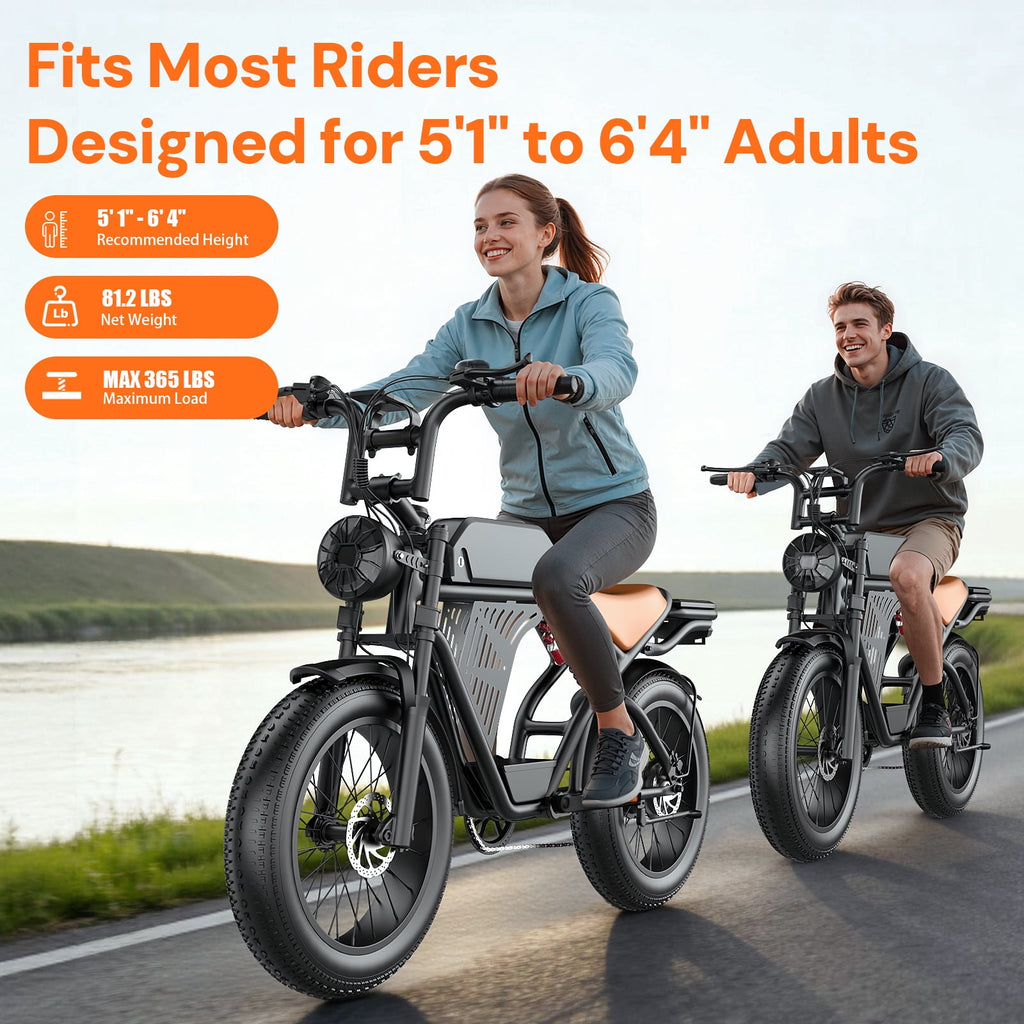 GWEIT Electric Bike for Adults, 1500W Peak Motor, 30MPH & 65 Miles Electric Mountain bike, 48V 20Ah Battery, NFC & Password Unlock, 20 Fat Tire Off-Road Ebike, UL2849 Certified Electric Bikes